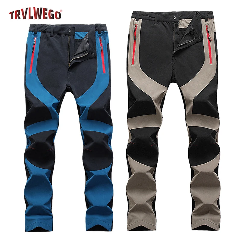 Herren Slim Fit Leichte Freizeithose Schnelltrocknend für Reisen Camping Wandern Angeln - Frühling Sommer Farbenfrohes Splicing-Design