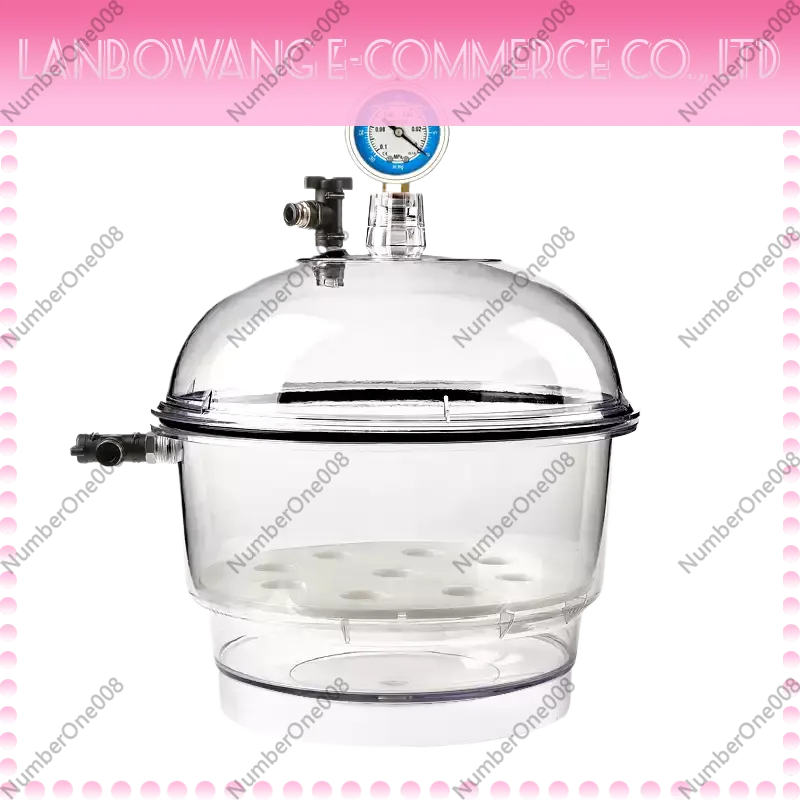 150mm/250mm Laboratory Plastic Vacuum Dryer with Pressure Gauge Transparent Vacuum Drying Device