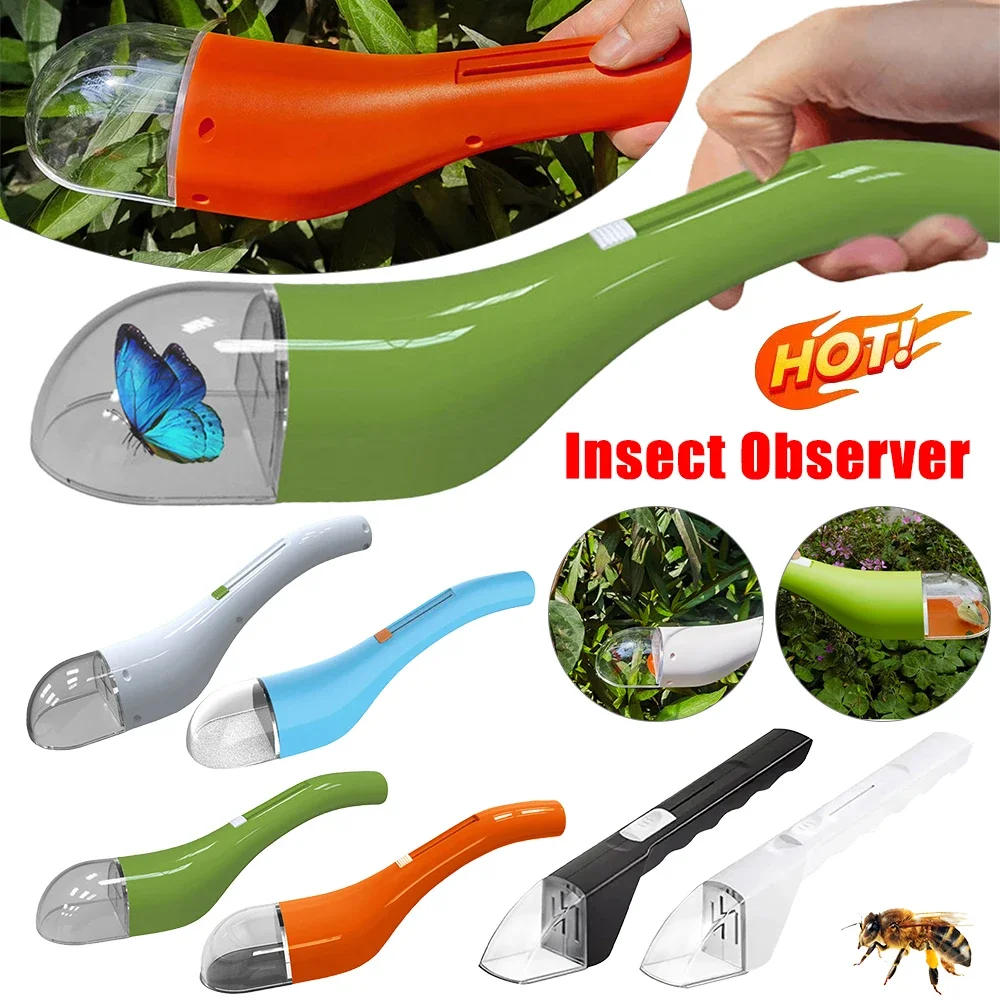 1PCS Portable Transparent Insect Catcher Push Type Insect Observer Contactless Bug Catcher for Indoor and Outdoor Childrens Toys