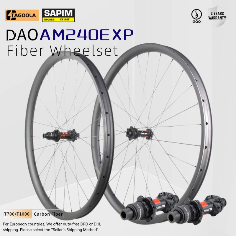 TAGOOLA AM240EXP MTB Carbon Wheelset 29er DT240 Ratchet System 36T Cxray 28 Holes Tubeless Hookless Mountain Bike Wheelset