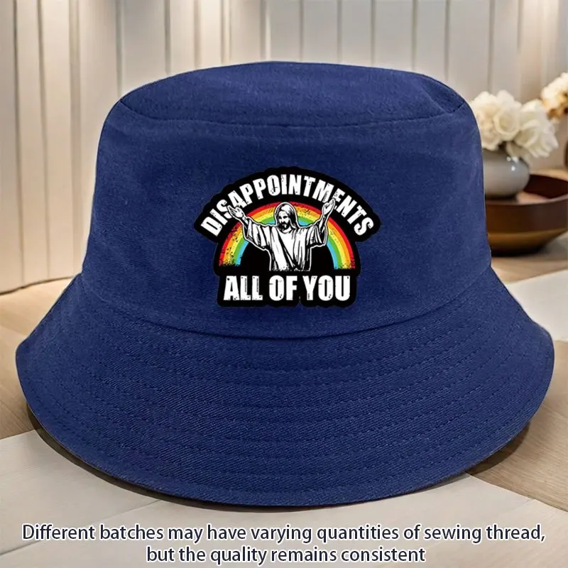 Jesus and Rainbow Pattern Fisherman's Hat Available in Multiple Colors for Men and Women, Casual, Fashionable, Humorous Clothing