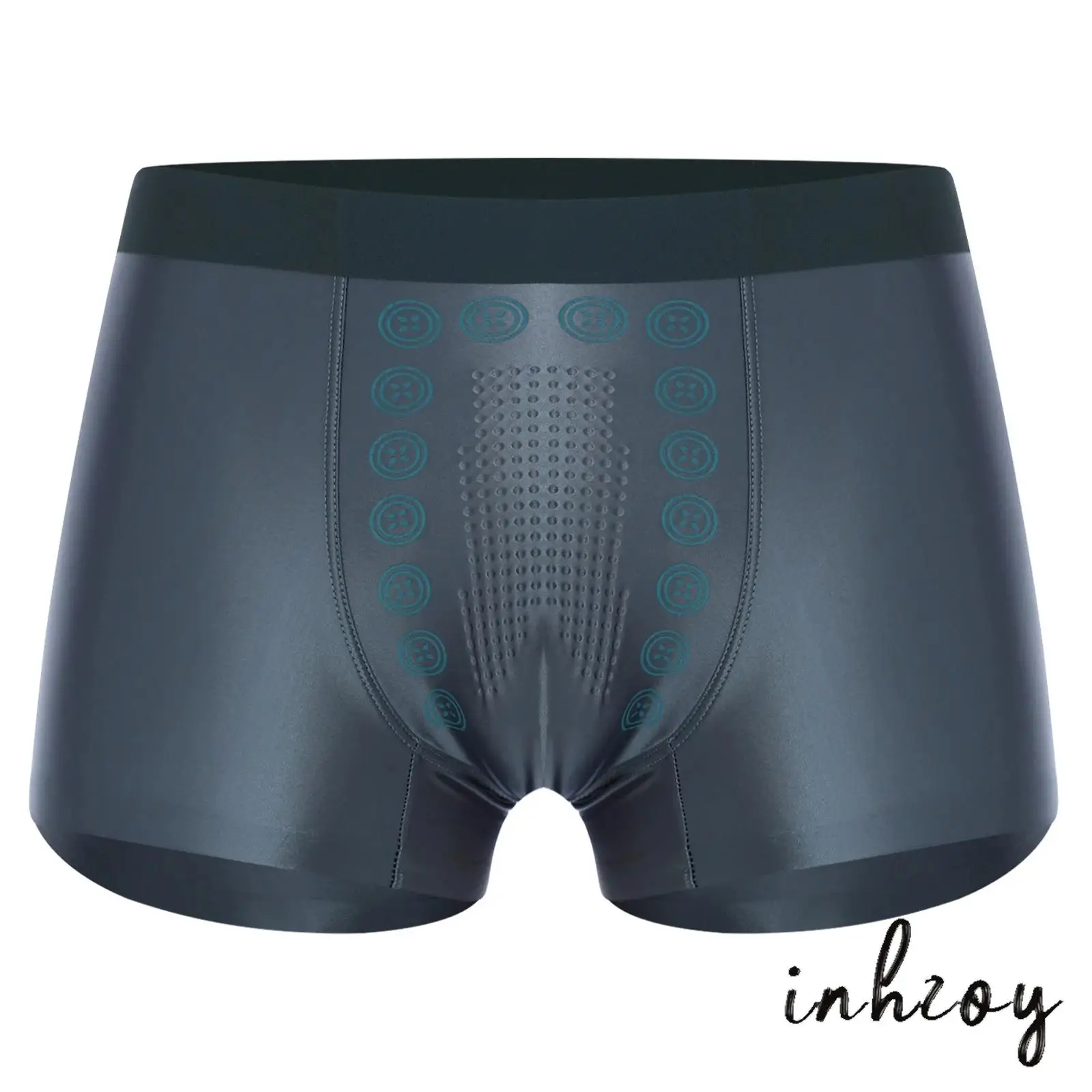 

Mens Ice Silk Boxer Briefs Elastic Waistband Bulge Pouch Satiny Underwear Shorts Seamless Trunks Underpants for Daily Casual