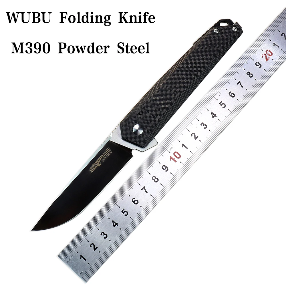 WUBU Knife Tactical Survival Knife  D2/M390 Blade  G10 Camping  Stainless Steel Folding Knife Portable  Defense Pocket Knife