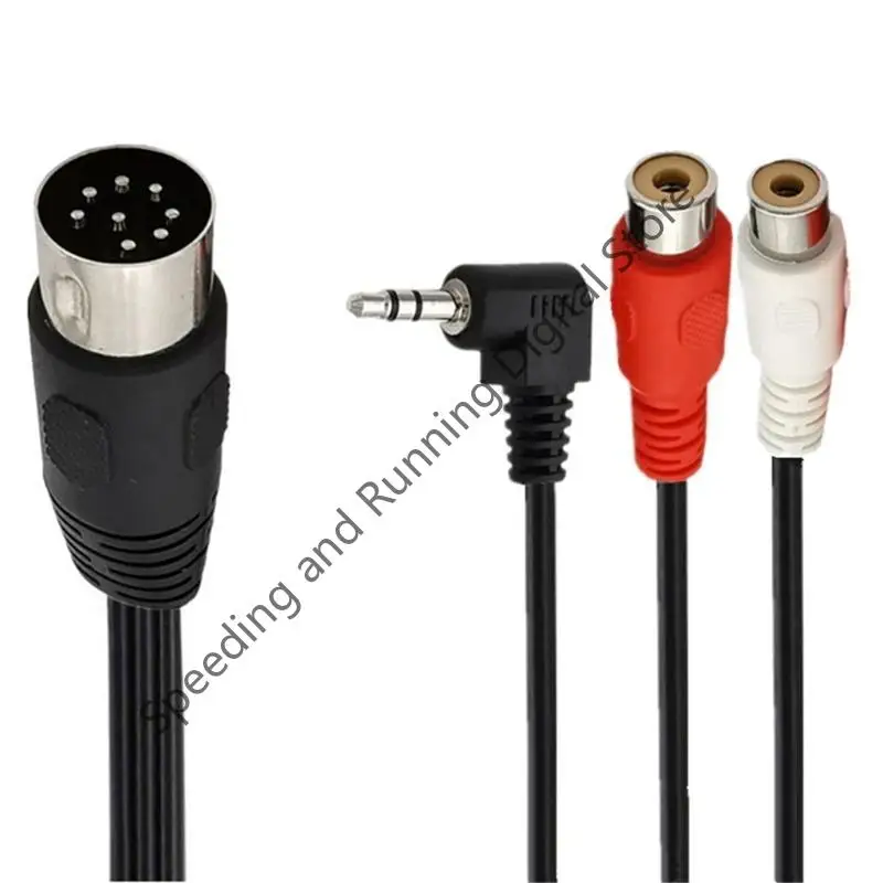 Din 8 Pin To 2RCA Cable 8Pin Din Male Plug To 2-RCA Female 3.5mm Audio Adapter Cable For Musical Instrument Audio Equipment