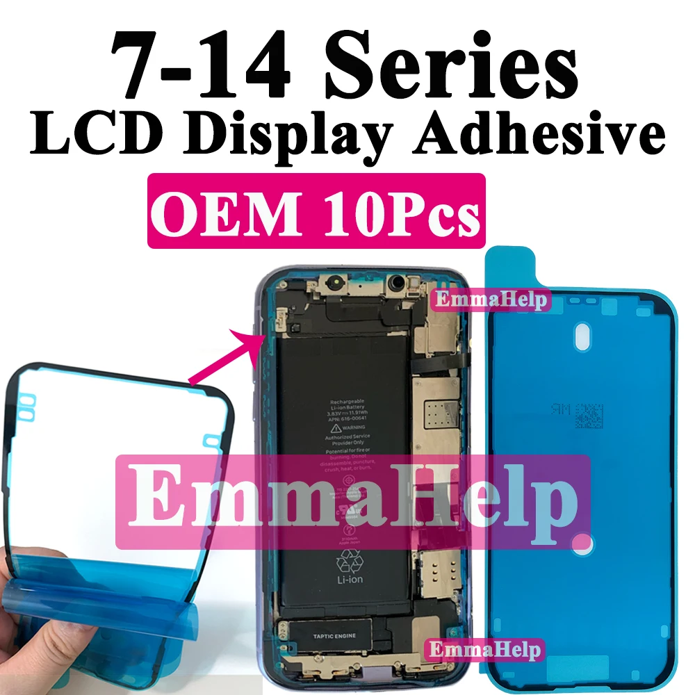 10szt OEM Wodoodporna naklejka do iPhone 11 12 14 Plus 13Pro XS Max XR 3M Uszczelka samoprzylepna Taśma do naprawy ekranu LCD Części naprawcze