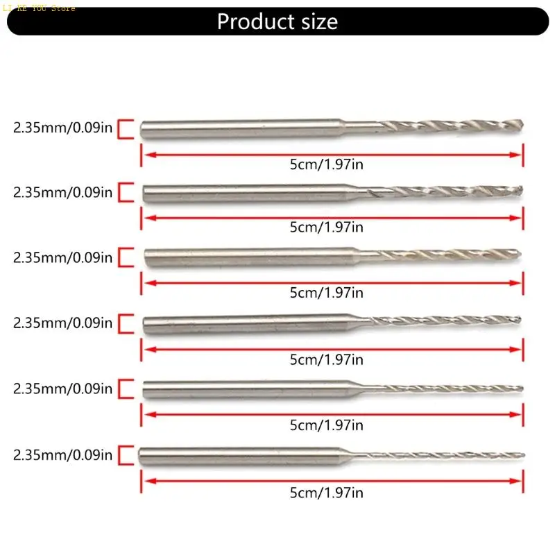 10 sztuk 2,35 mm mini skrętu wiertło Precyzyjne grawerowanie wiertarki do majsterkowania i rzemiosło różnych materiałach W3je