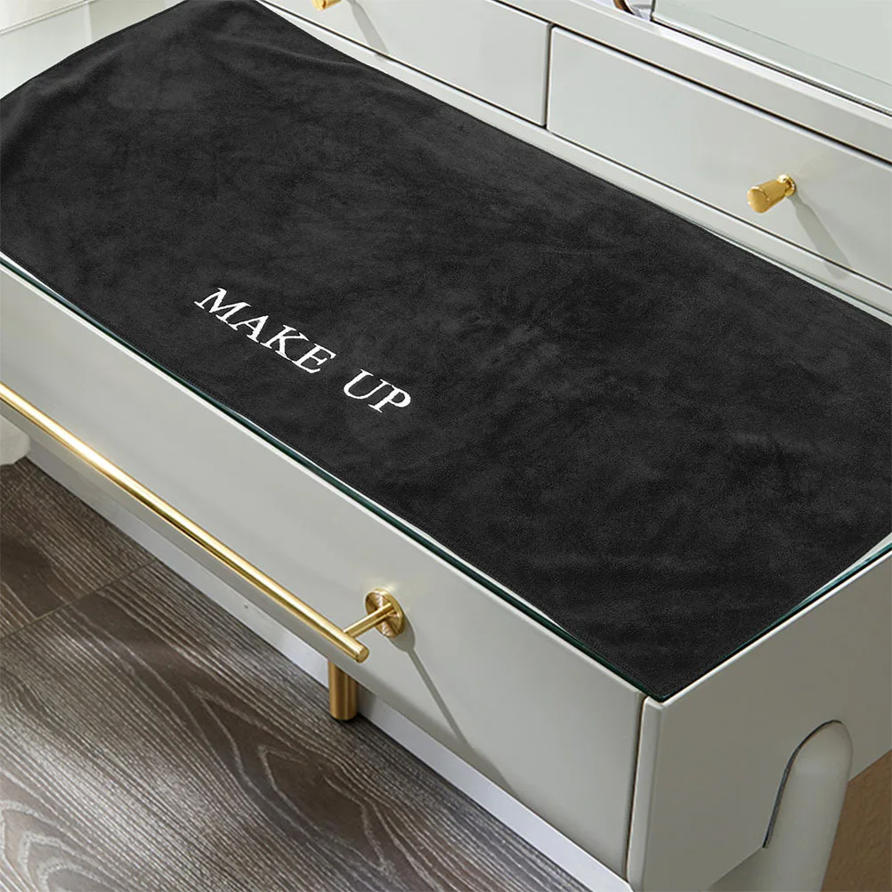 

Large Black Makeup Mat 40x100cm Premium Fabric Vanity Top Cover Spill Proof Scratch Resistant Desk Pad for Table Office