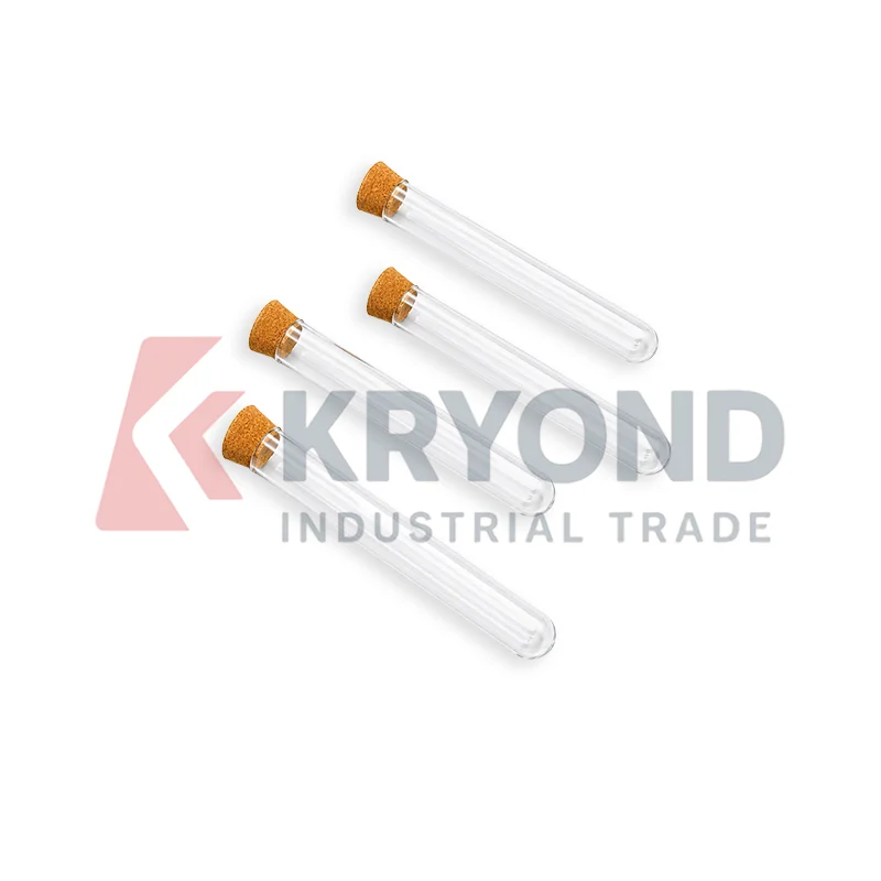 100pcs 15x100mm Plastic Test Tube Cork Stopper Transparent Laboratory Use School Experiment Research Pack Set Clear Storage Area