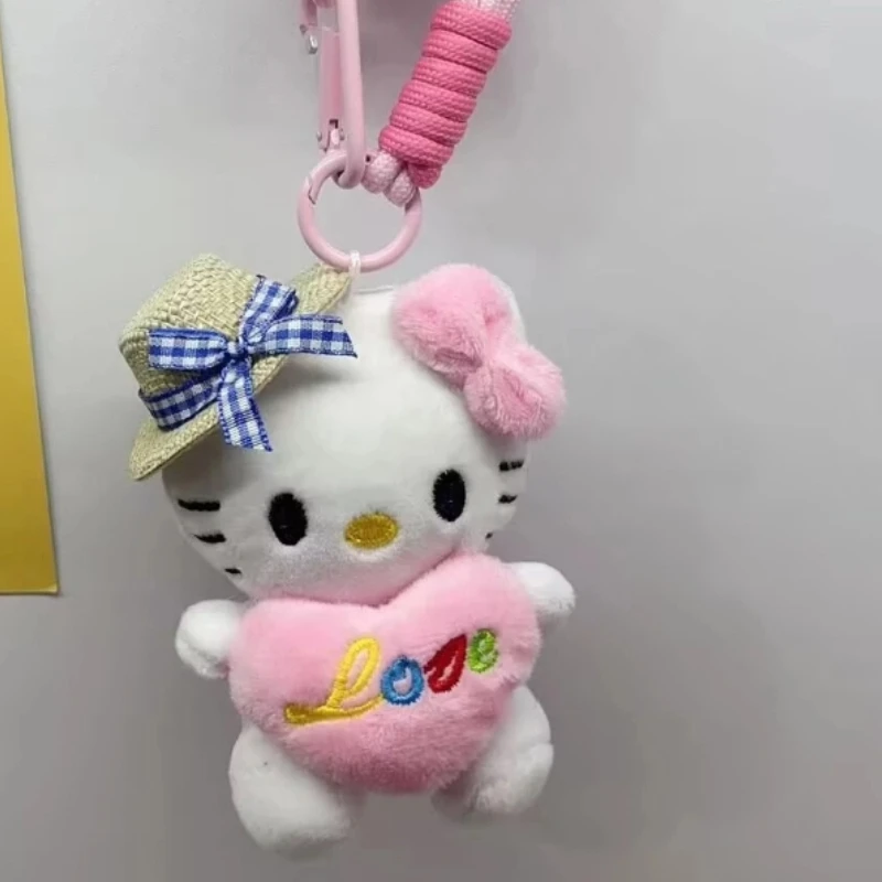 Schattig katje pluche sleutelhanger meisje rugzak hanger cartoon dier cross dressing pluche pop hoge kwaliteit auto hanger kerstcadeau