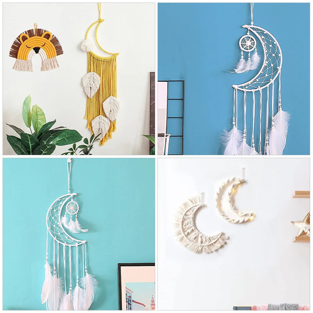 

Moon Shaped Dream Catcher 12pcs Wreath Frame Floral Hoop Iron Craft for Macrame Wall Hanging Decor