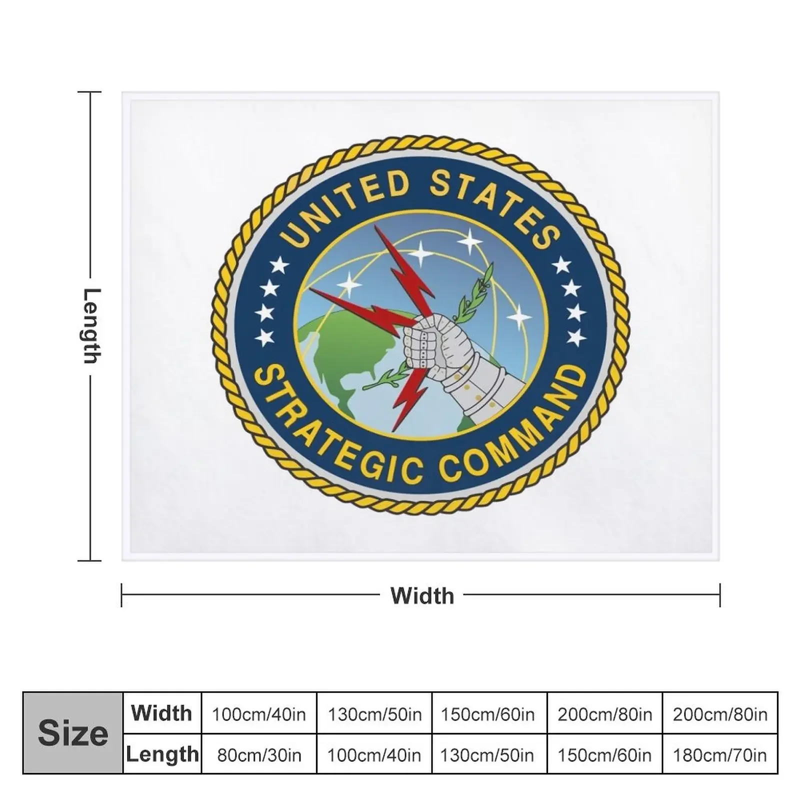 U.S. Strategic Command (USSTRATCOM) Crest Throw Blanket Vintage Thins Blankets