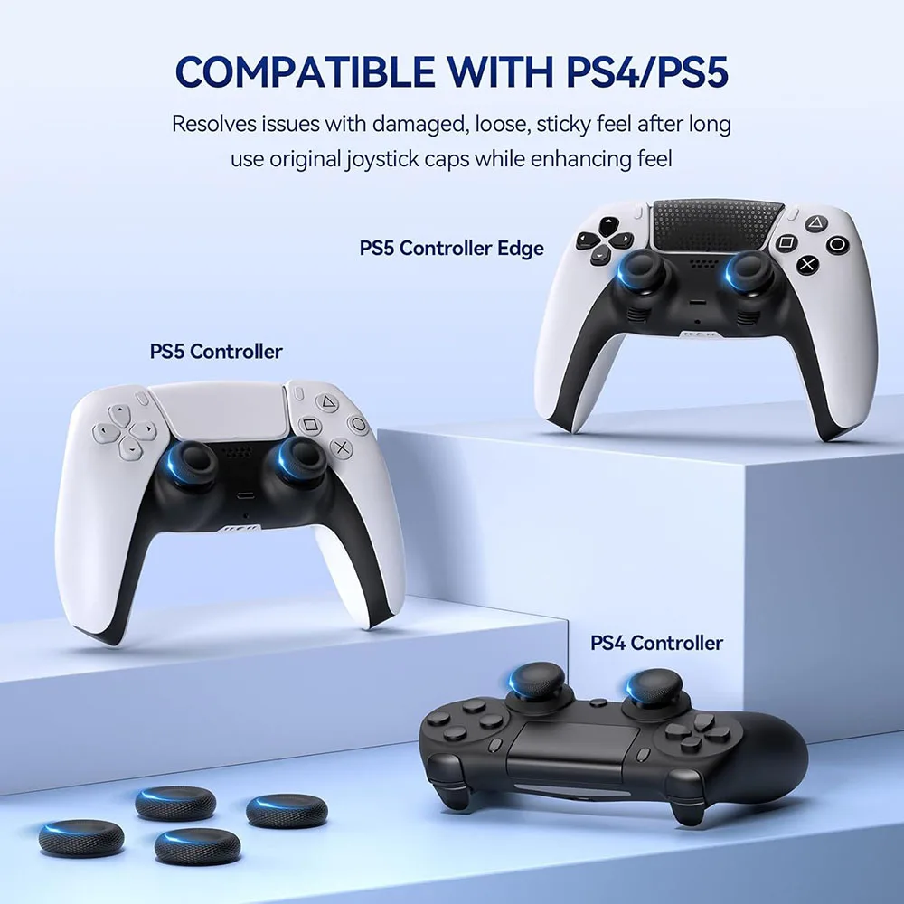 10Pcs Ps4/Ps5 Controller Joystick Replacement Grip Caps, Anti-Slip Grip Covers, Anti-Stick Replacement Thumb Grips