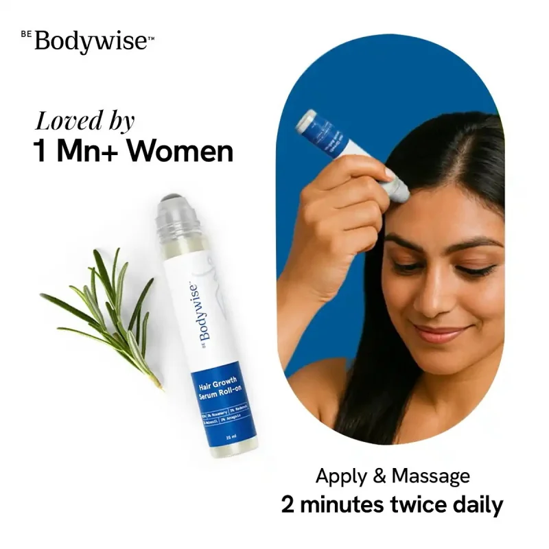 

Be Bodywise Hair Roll-On Serum Moisturizing Hydrating Volumizing Follicles Natural Gentle Hair Care for Thicker Healthier Hair