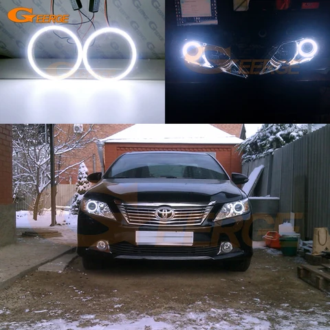 Для Toyota Camry 50 V50 XV50 до рестайлинга 2011-2014 годов: Комплект сверхъярких светодиодных COB-дневных ходовых огней (ангельские глазки) с эффектом «кольца