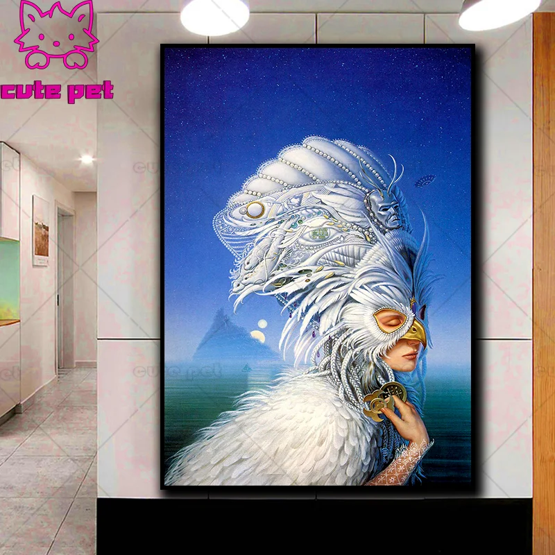 5D Home Decor Animal Diamond Painting Eagle woman Mosaic Sale Rhinestones Pictures Cross Stitch Embroidery Full Display mosaic