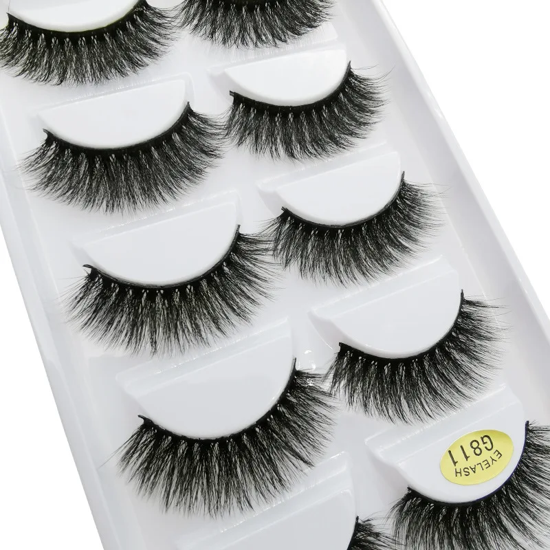 5 Pairs 3D Mink False Eyelashes H13, Soft Eyelash Extension Natural Eyelashes Makeup Lashes Wholesale G800, G806