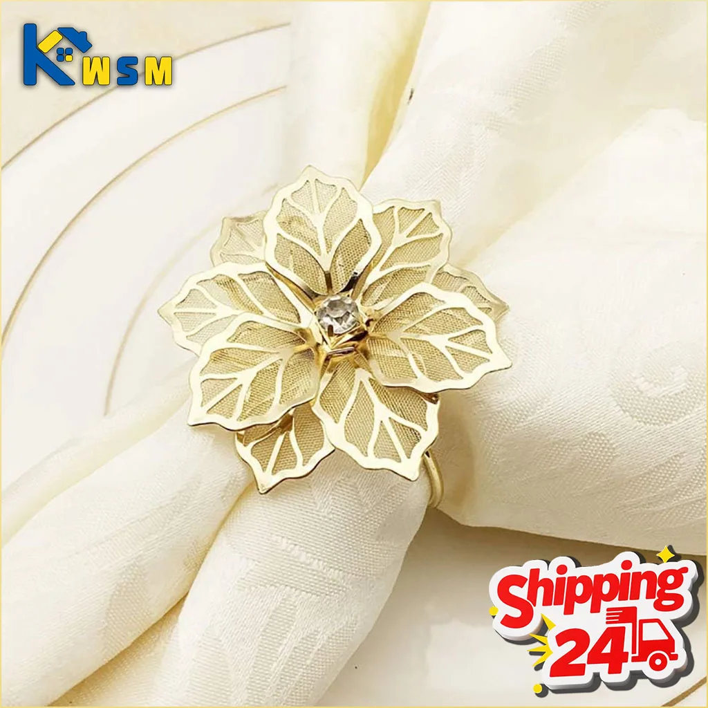 Luxury Silk Organza Napkin Holder Cuff with Embroidery Elegant Tableware Accent for Fine Dining Room Decor and VIP Guest Service