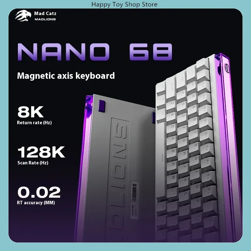 

Megalion Nano68 Adjustable Gaming Keyboard Magnetic Axis Esports TTC Heaven King RT0.01 Computer Peripheral Mouse & Keyboard