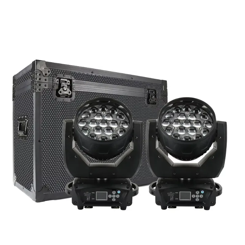 2 in 1 Flight Case for Shehds 19x15W LED RGBW Zoom Wash Moving Head Stage Light Flightcase