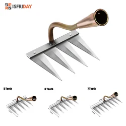 1Pcs Iron Gardening Hoe weeding Rake Farm Tool Grasping Raking Loosening Soil Nail Rake Tool Artifact Harrow Agricultural Tools