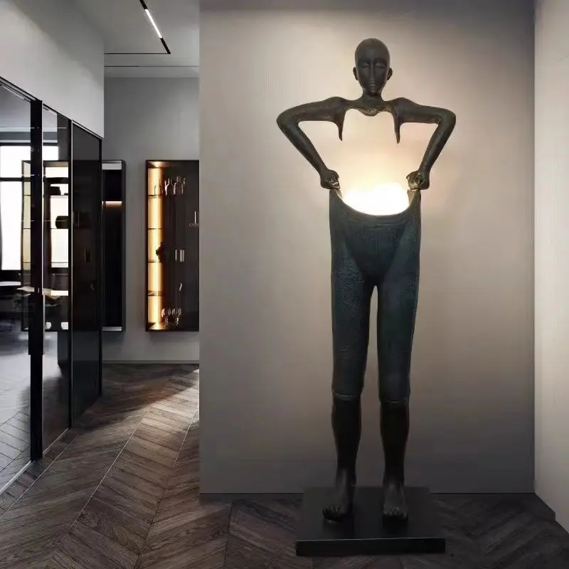 Modern art sculpture portrait pants window floor-to-ceiling abstract sculpture ornament