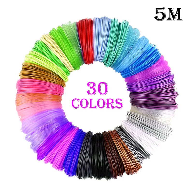 10/20/30 Colors 1.75mm PLA 3D Pen Filament Refills, 5M Per Roll, Anti-Clog Quick Dry 3D Printing Filament for DIY Handmade Craft