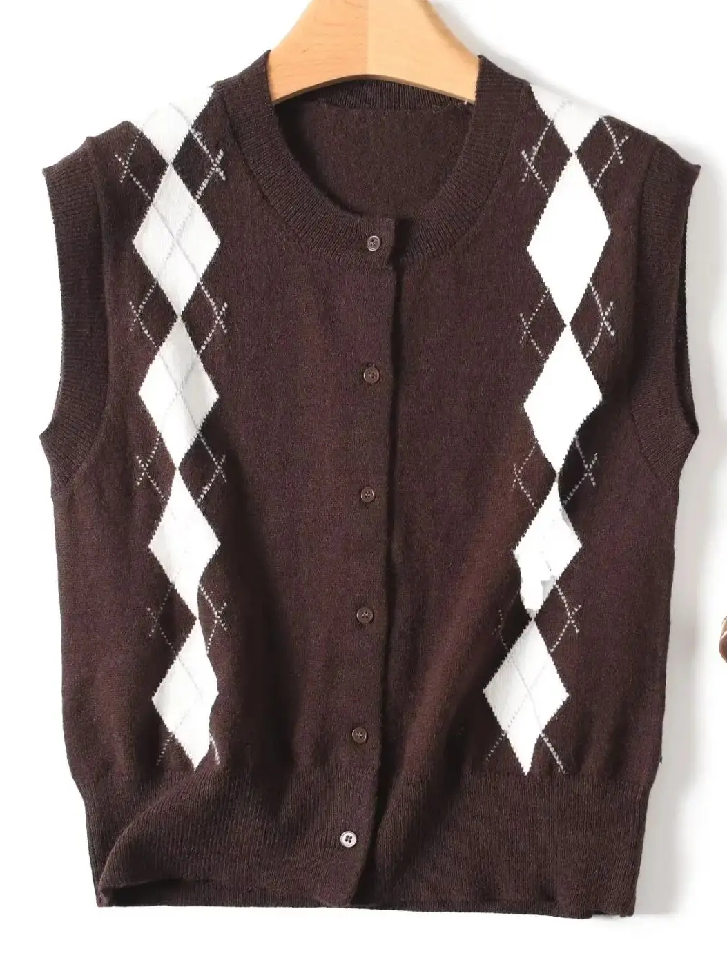 

2025 Autumn Winter Women's Sweet Chic Single Breasted Buttons Slim Fit Sweaters Lady Preppy Knitted Sleeveless Vests Cardigans