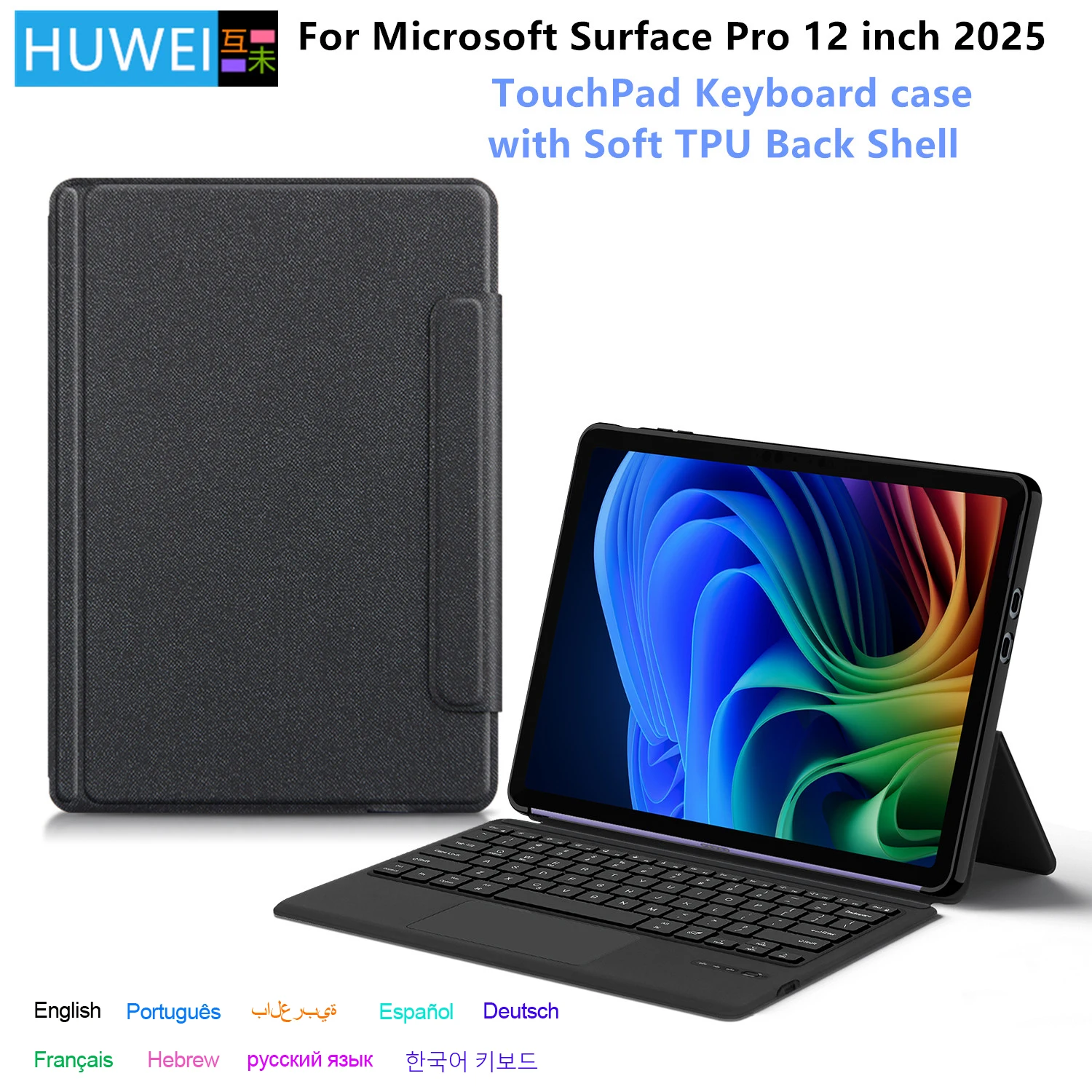

Keyboard Case For Microsoft Surface Pro 12 2025 12 inch Smart Cover Folio for Surface Pro 12 Pro12 12" Tablet PC Protective Case
