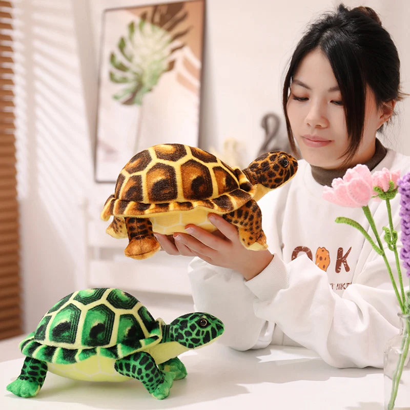 

30cm Tortoise Aquatic Animal Plush Toy Simulated Turtle Green Brown Stuffed Plushie Sofa Chair Cot Decor Present