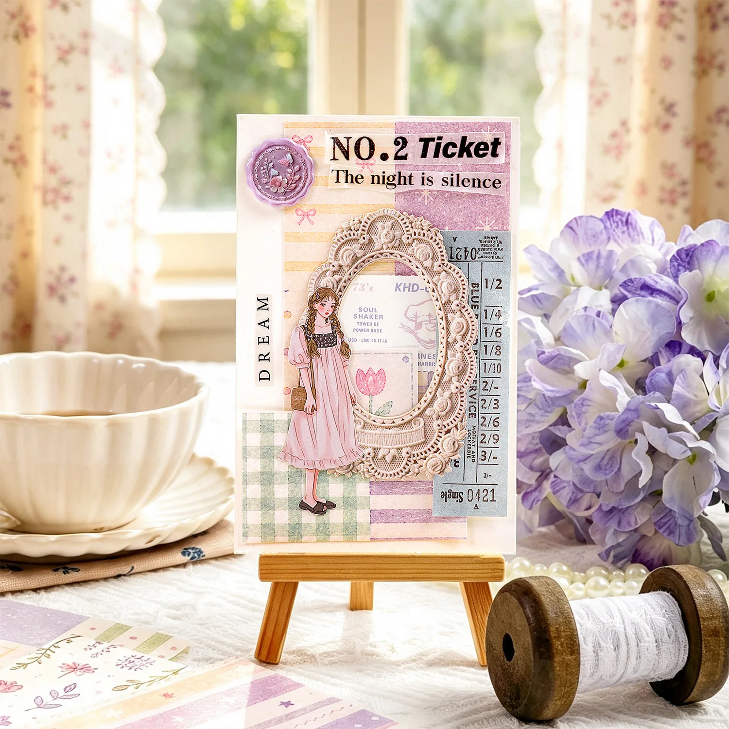 50pcs/lot Memo Pads Material Paper Letter paper with scattered floral patterns Junk Journal Scrapbooking Cards Retro Paper