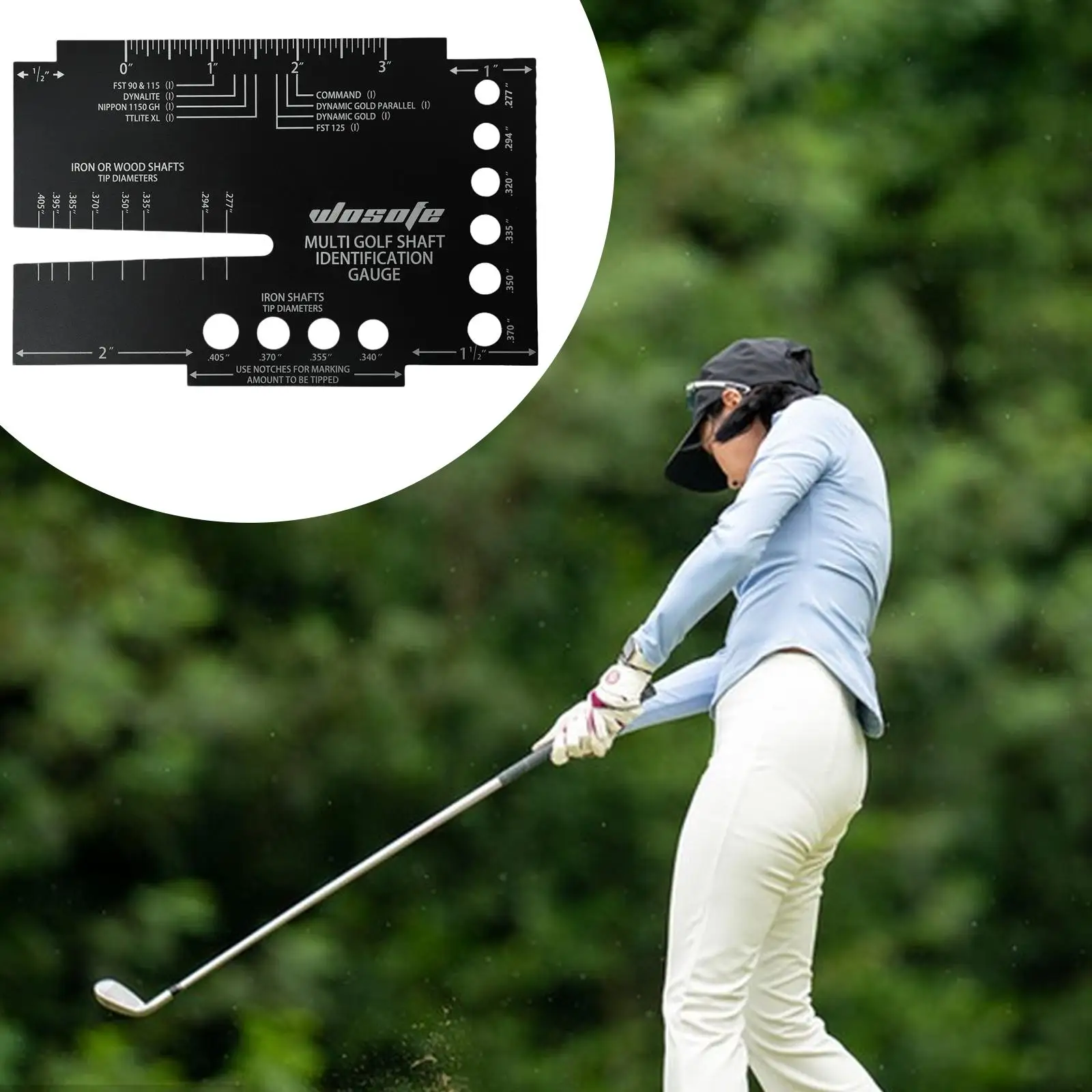 

Инструмент для измерения размера вала для гольфа, идентификационный датчик, многофункциональный, удобный, гибкий алюминиевый идентификационный штангенциркуль