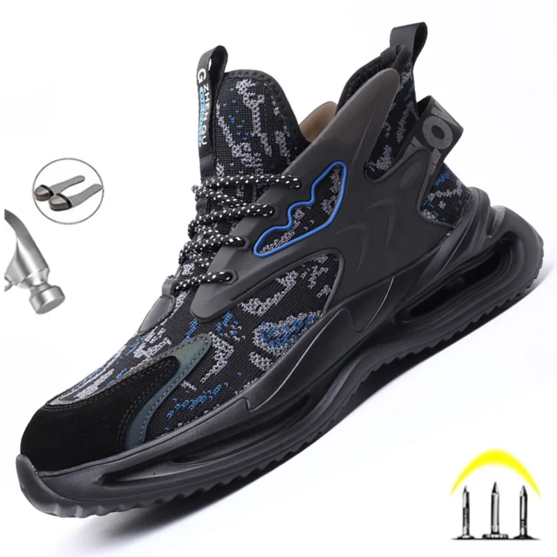 2023 New Men Work Safety Shoes Boots Brand Indestructible Shoes Steel Toe Working Sneakers Puncture-Proof Shoes Large Size 48