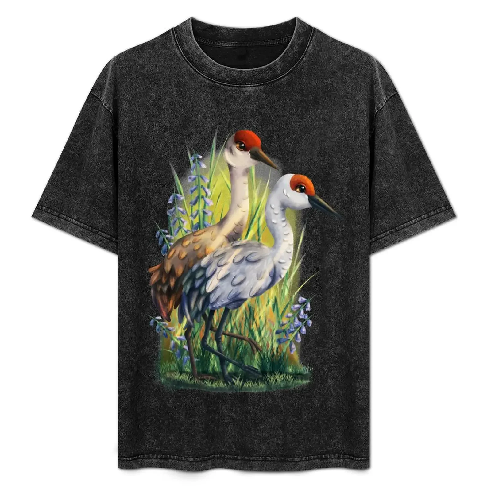 

Sandhill Crane Illustration T-Shirt t shirts for man cotton funny t shirts designer T-Shirt