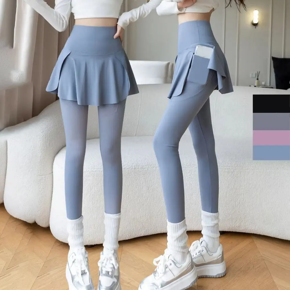 امرأة الجوارب الجانب جيب اللياقة البدنية يغطي الرجل عالية الخصر مع جيب طماق مرنة سميكة نحيل الرياضة اليوغا السراويل في الهواء الطلق