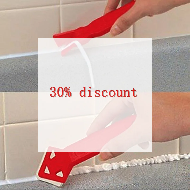2Pcs Silicone Glass Sealant Scraper Tool Plastic Sealant Finishing Scraper For Bathroom Kitchen Window Construction