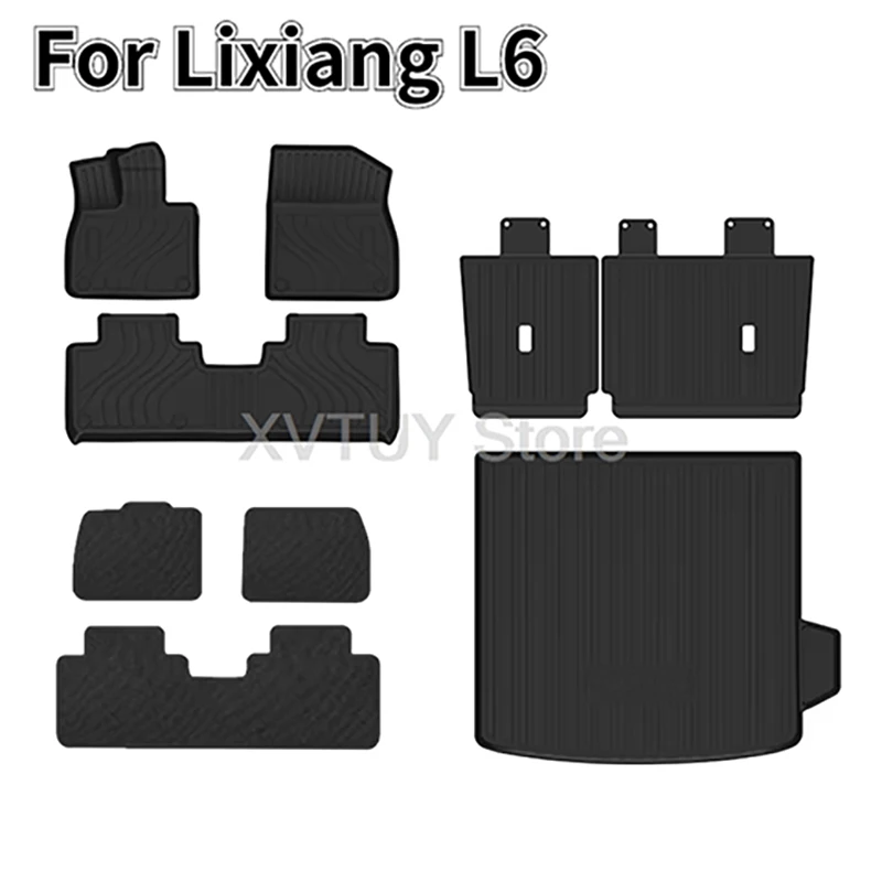 

Car Floor Mats for Lixiang L6 2024 TPE All Weather Waterproof Non-slip Foot Pad Trunk Mats Car Protective Carpet Accessories