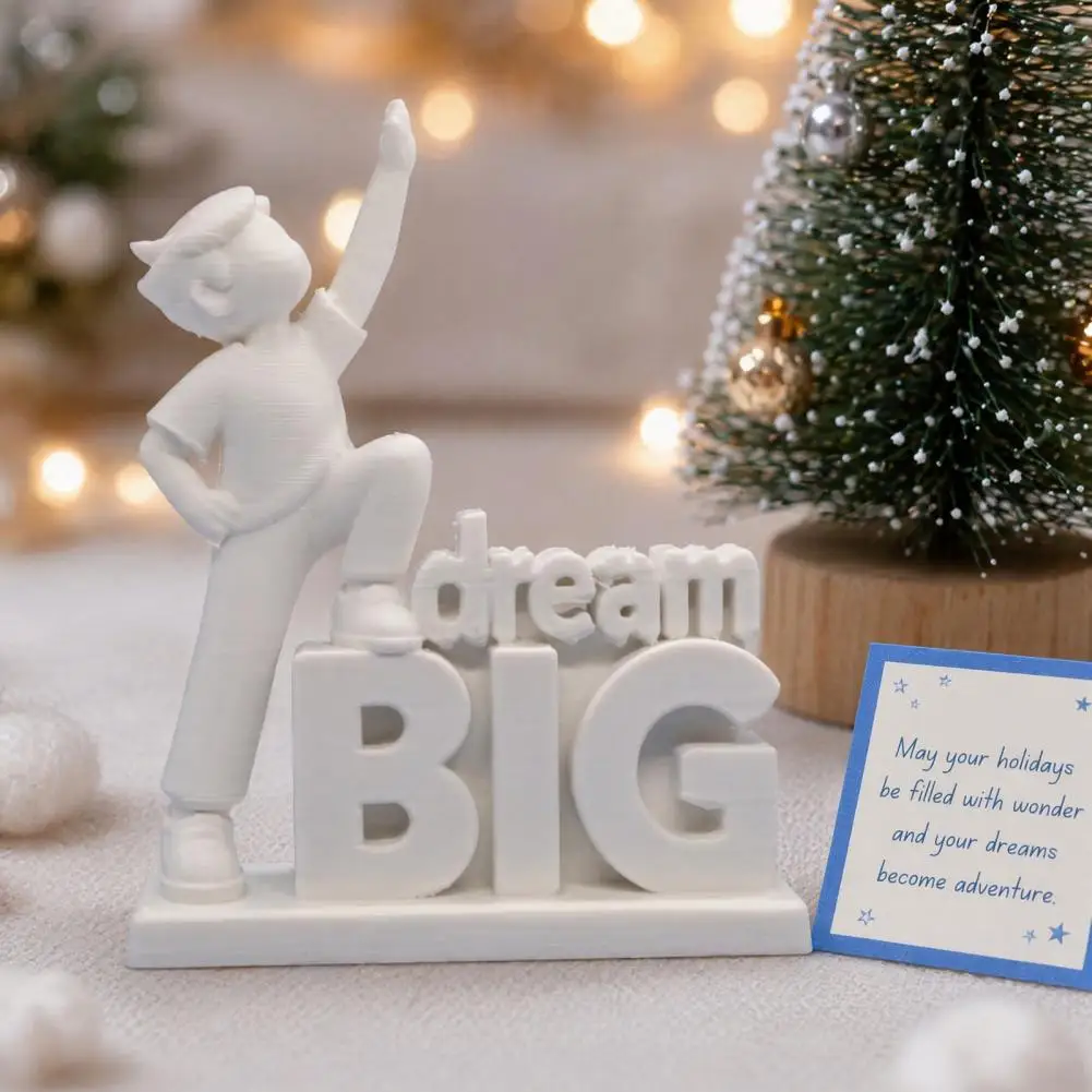Stable Base Ornament Desk Decoration 3d Printed Dream Big Figurine Minimalist White Desktop Statue Encouragement for Students