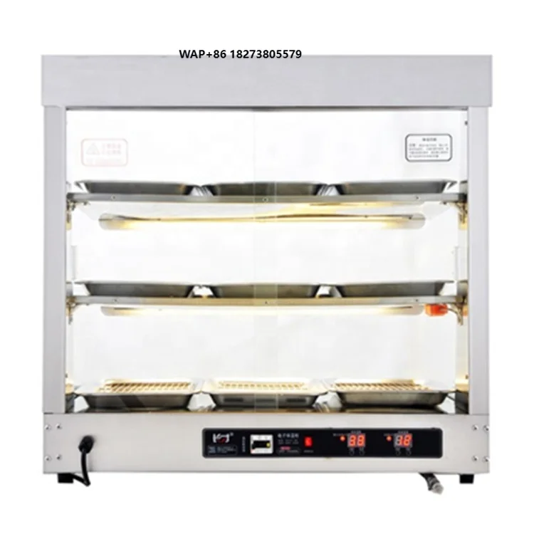Thermal Insulation Cabinet Commercial Fried Chicken Burger Display Cabinet Cooked Food Bread Egg Tart Heating Cabinet