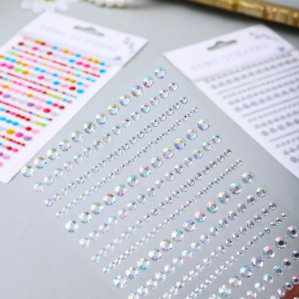 3sheets Decoration Stickers 3D Gem Stickers Scrapbooking Self Adhesive DIY Acrylic Gem Sticker DIY Mobile Phone