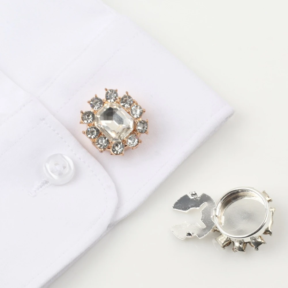 1PCS Hot Cross-border Pick! Square Button Covers Alloy Shirt Cufflinks Style Accents Elegance  for Your Wardrobe Upgrade Luxury