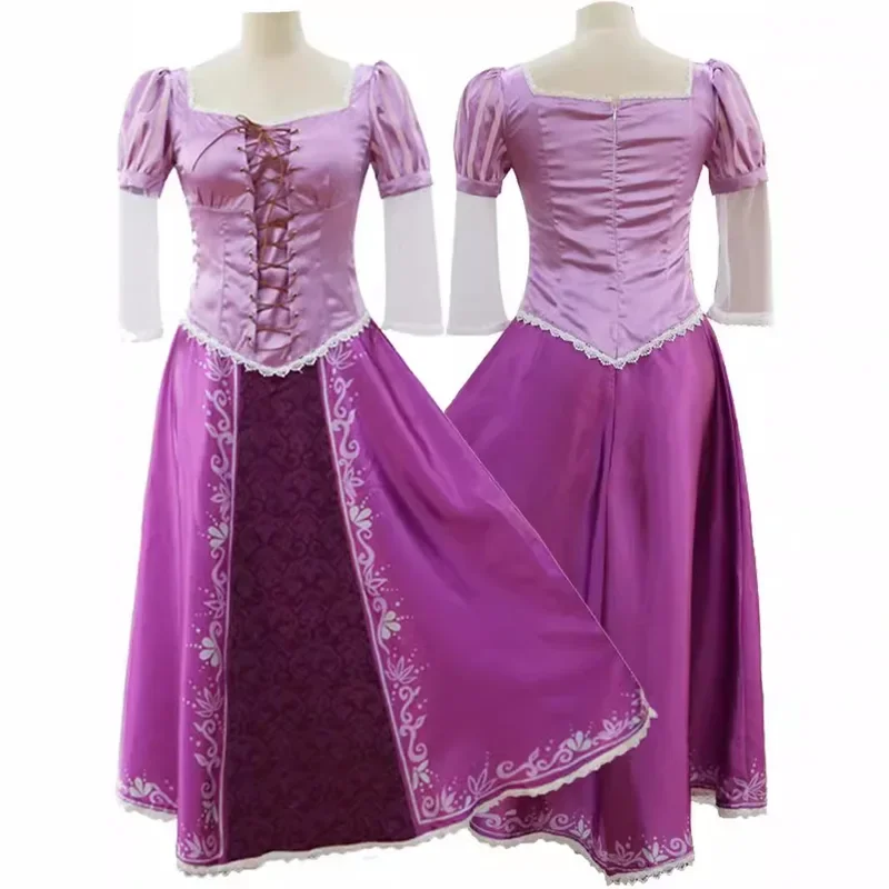 Tangled Princess Cosplay Costumes Adult Women Rapunzel Dress up Halloween Fancy Clothing Carnival Role Play Party Purple Dress