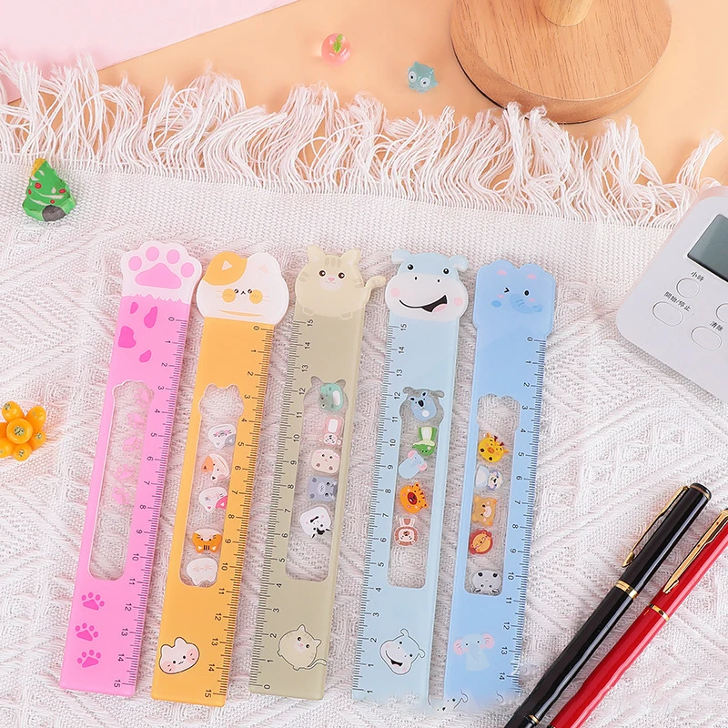 Acrylic Stationery Ruler Cartoon Animal Cartoon Ruler Cute Animal Ruler Lightweight For Student Use Classroom School Supplies