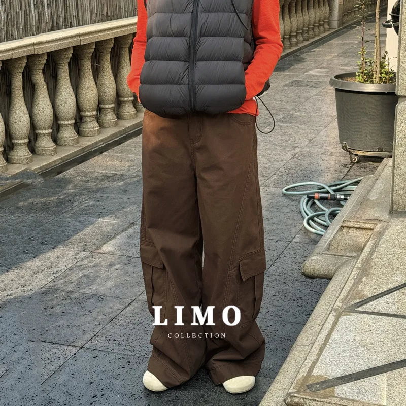 

LIMO винтажные джинсы-карго женские весенне-летние 2023, хлопковые джинсовые брюки с высокой талией и большими карманами, повседневные широкие брюки