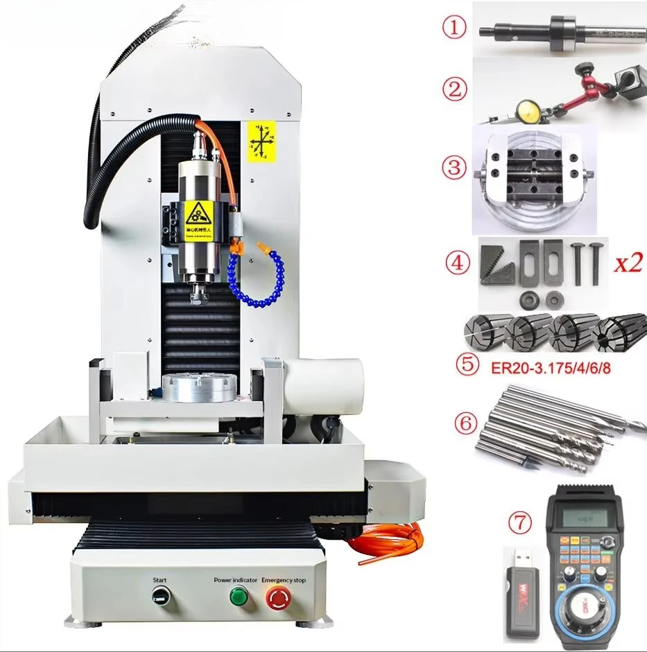 Newest 5 Axis Cnc Lathe Milling Machine for Stone Jade Jewelry Metal Enrgraving