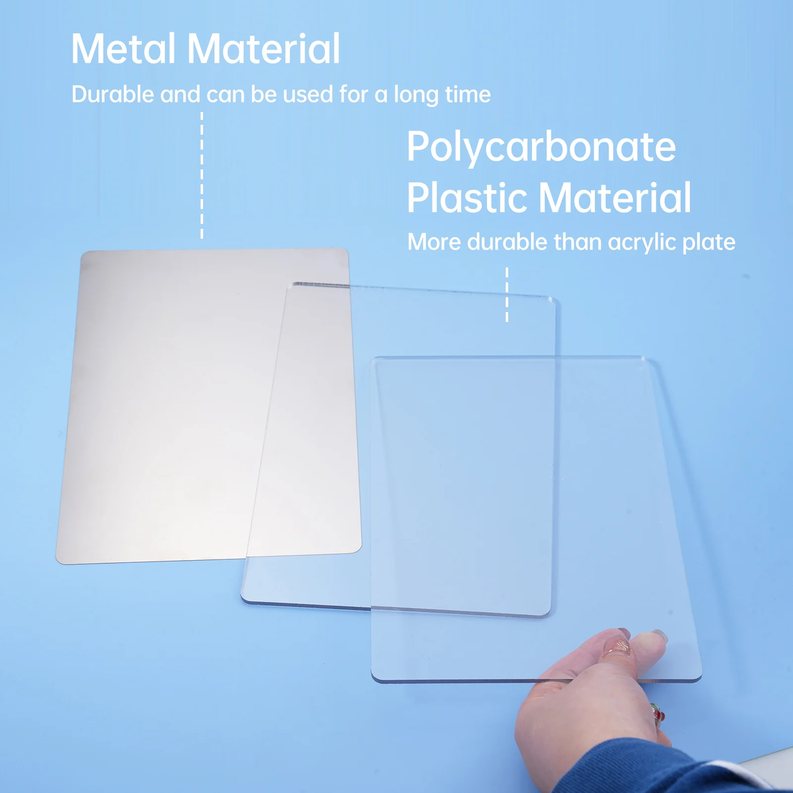 Standard Cutting Pads 1 Polycarbonate Plastic Plate+ 1 Metal Plate for Embossing Machine 22x15cm Suitable for A5 Die Cutting