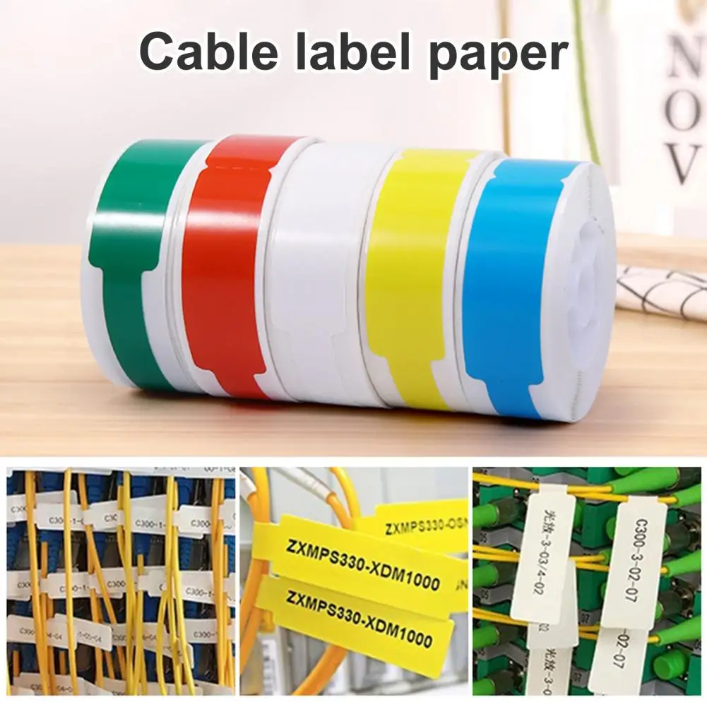 1 Roll  Cable Labels Paper Practical Smooth Surface Water Resistant  Data Cable Labels Paper Durable Mark Data Cable