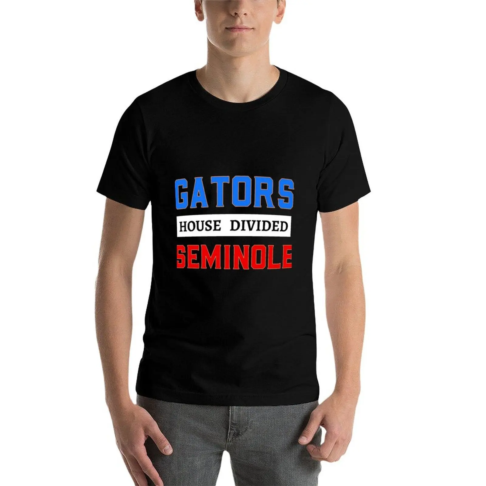 

Футболка Gators House Divided Seminole, хлопковая футболка, мужская футболка из 100% плотного хлопка, футболка
