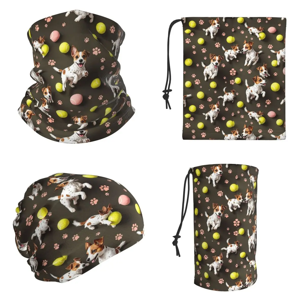 Jack Russell Terrier Dog Bandana Neck Cover Printed Mask Scarf Outdoor Sports Headwear Unisex Adult Washable