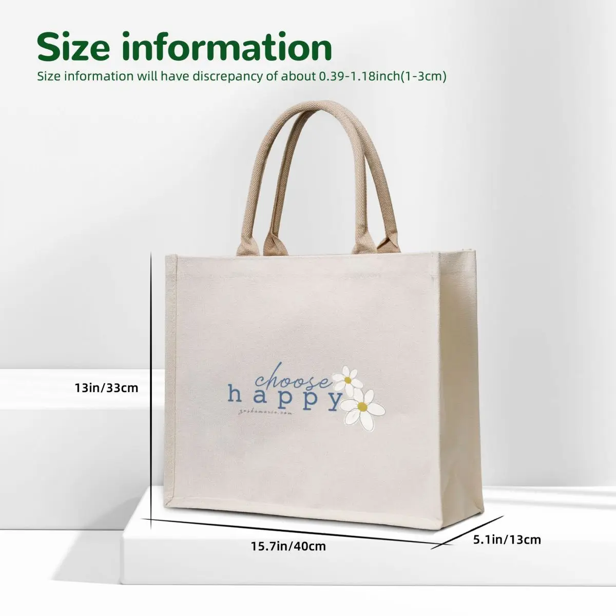 Choose Happy Logo Tote Bag tote men canvas woman