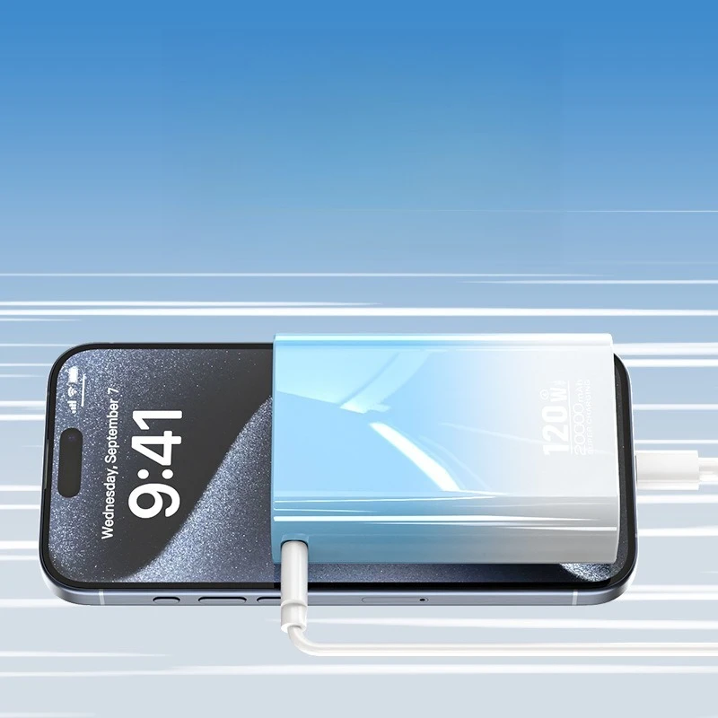 120W Super Fast Charging Power Bank 20000mAh Mini Compact Power Source Large Capacity